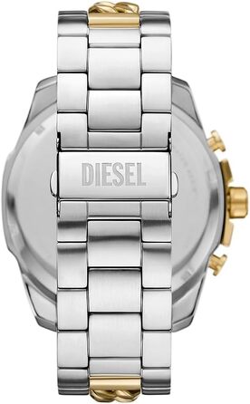 Чоловічий годинник Diesel Mega Chief — хронограф зі сталевим браслетом (золото та срібло)
