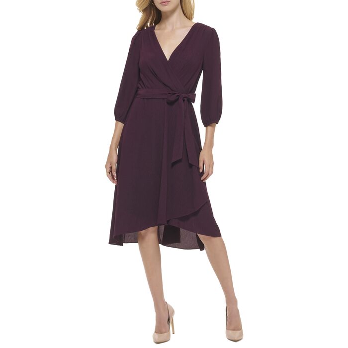 Сукня трапеція Tommy Hilfiger довгий рукав, фіолетовий (Aubergine) 36