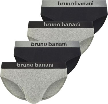 Труси боксер Bruno Banani 4er Pack Flowing для чоловіків, бавовна XL, чорний/сірий меланж