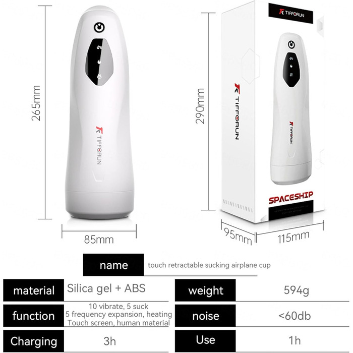Електричний масажер для чоловіків з 10 вібраціями та 5 режимами всмоктування. Іграшка для дорослих