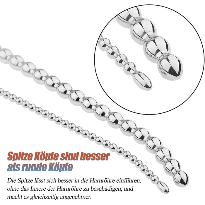 Набір дилататорів для секса з чоловіками BDSMAGE, нержавіюча сталь, 7 шт., 200 мм, для пар, 18+