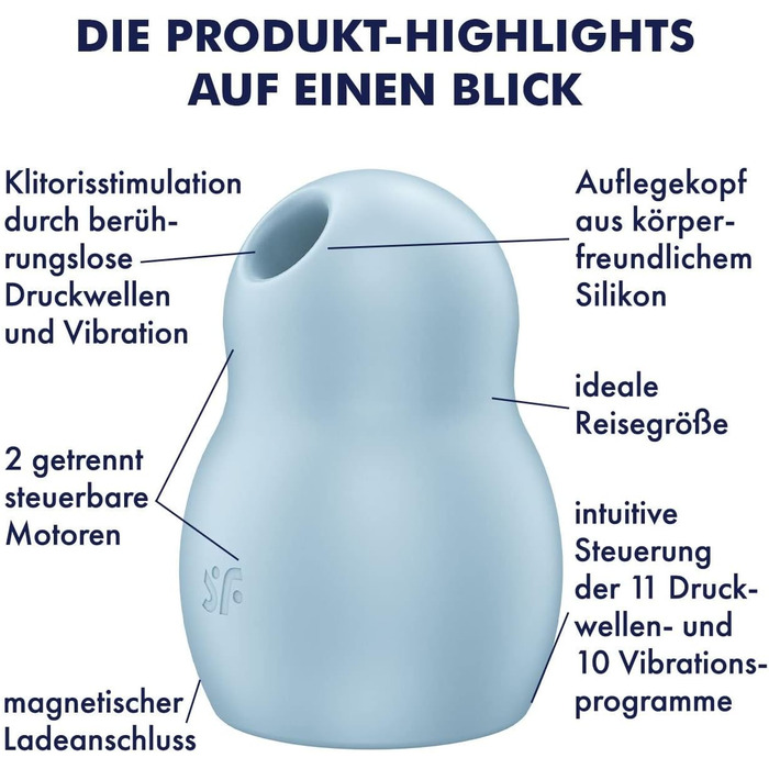 Вібратор Satisfyer Pro To Go 1 | Подвійний мотор | Компактний, перезаряджається | Водостійкий (IPX7) | Вібратор-імпульс | Інтимна іграшка для жінок, універсальний розмір (Світло-блакитний)