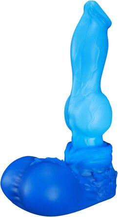 Анальний дildo Nothosaur з платинового силікону, 24 см, з присоскою, синій, XL - для чоловіків та жінок