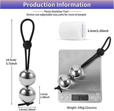 Кільце для статевого члена Qiyasex з регульованою вагою, металеві намистини, кільце для яєчок, розтягувач яєчок, натягувач статевого члена, іграшки для чоловіків (1 комплект)