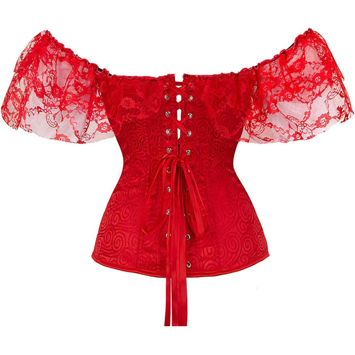 Жіночий корсет-топ CKJ Corage у стилі піратів/готика: вінтажний дизайн, великі розміри, червоний (M)
