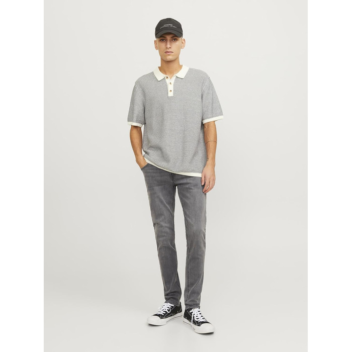 Чоловічі вузькі джинси Jack & Jones JJILIAM Skinny Fit, сірий денім, 32W/34L