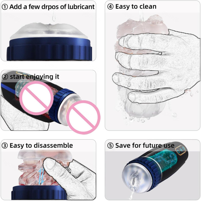 Автоматичний статевий масажер для чоловіків з режимами всмоктування - сексуальна іграшка для самостійних задоволень