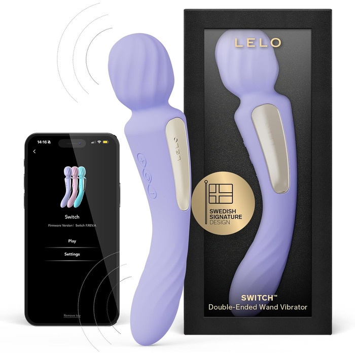 LELO SWITCH - вібратор для жінок з Bluetooth, 12 режимів, двосторонній, фіолетовий