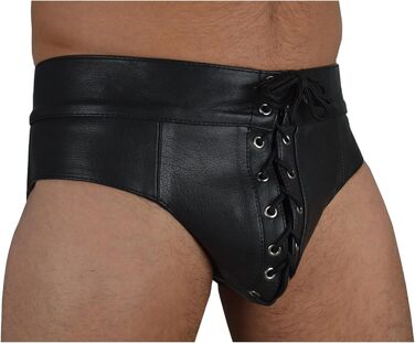 Чоловіча спідня білизна з шкіри Awansstar AW-510, чорна, танга/сліп, 32 розмір