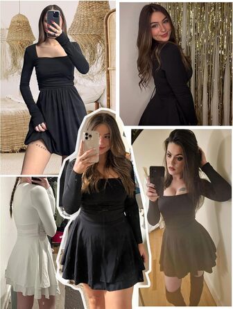 Біле міні-плаття з довгим рукавом, облягаюче, з рюшами, квадратний виріз, для вечірок та клубів