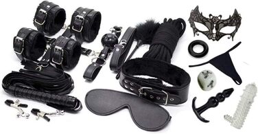 Набір для бондеражу з 18 предметів: фета, наручники, маска для очей. Ідеально для початківців та досвідчених. Еротичні іграшки для пар