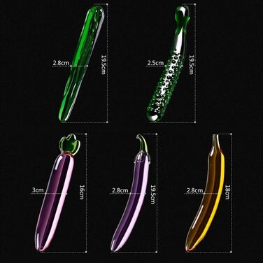 Набір з 5 скляних дildo для стимуляції G-точки, аналне використання, водонепроникні іграшки для дорослих