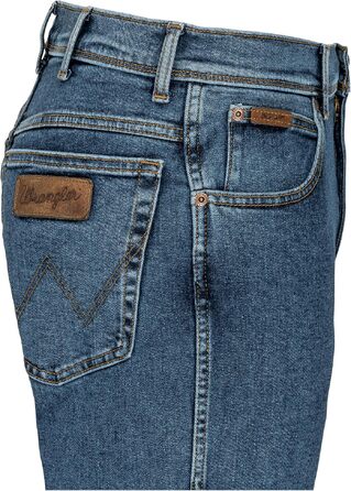 Чоловічі стрейч-джинси Wrangler Texas Regular Fit Authentic Straight (Stonewash) з коричневим ременем, розмір 50W / 32L