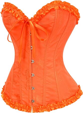 Корсет жіночий KUOSE з нагрудником, великі розміри S-6XL, чорний (30-32, помаранчевий)