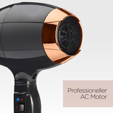 Професійний фен для волосся BaByliss Italian Air Pro 6719DE з дифузором, 2200 Вт, іонізація Anti-Frizz, 2 режими температури та швидкості, чорний