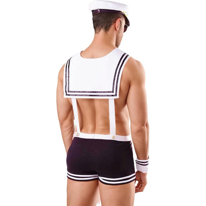 Костюм поліцейського для чоловіків: поліцейський костюм, комплект стриптера, форма, шапка, лацхави, білий, універсальний розмір