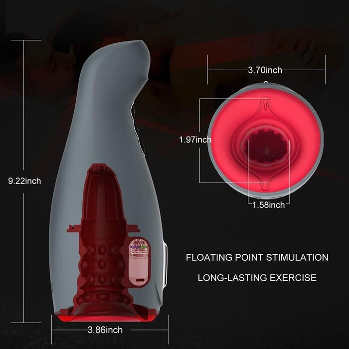 Електричний мастурбатор для чоловіків з 6 режимами вібрації та функцією підігріву, Penistrainer, автоматичний стаканчик