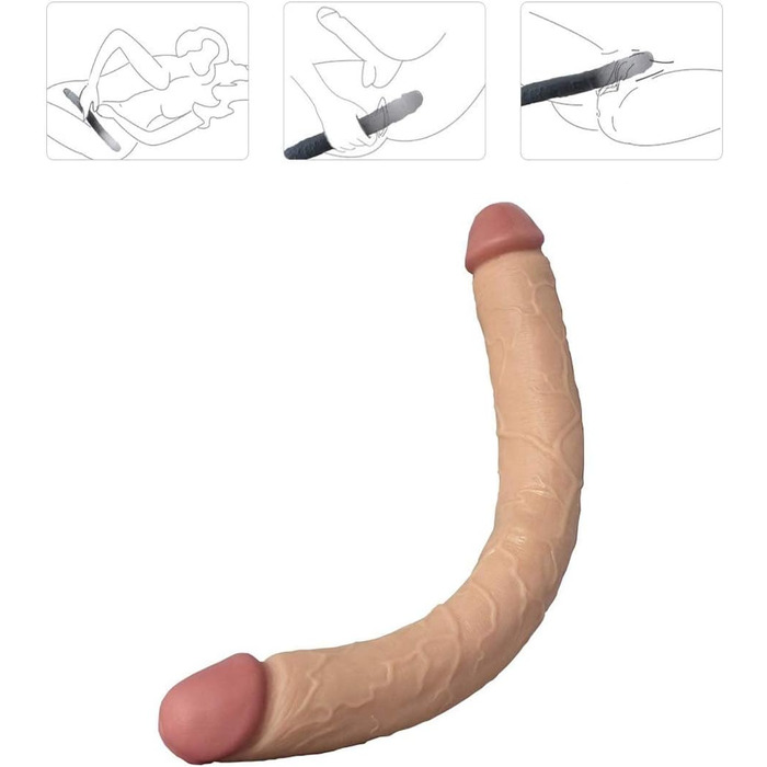 Двосторонній дилда Zooma з реалістичного силікону, ультра-довгий, для жінок та чоловіків
