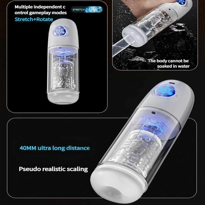 Електричний мастурбатор для чоловіків: насос, вібрація, ковзання, обертання та виділення рідини. Чорний секс-іграшка