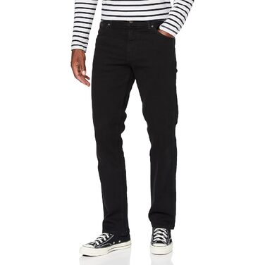 Чоловічі джинси Wrangler Texas Stretch W121XU13M завужені (Tapered), колір Black Overdye, розмір 44W/30L