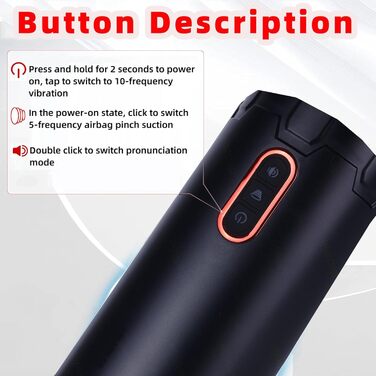 Автоматичний електричний статевий аксесуар з 5 режимами всмоктування та 10 вібраційними режимами, 3D силікон, стимулятор пеніса та вагіни