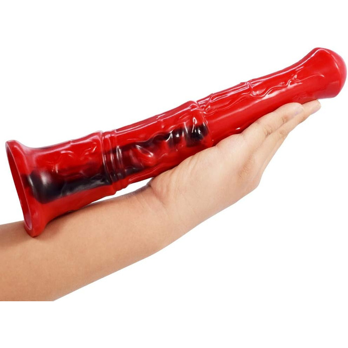 Аналдильдо Roluck 27 см для чоловіків та жінок: стимулятор G-точки, масажер простати, анальний секс-іграшка (червоний + чорний)