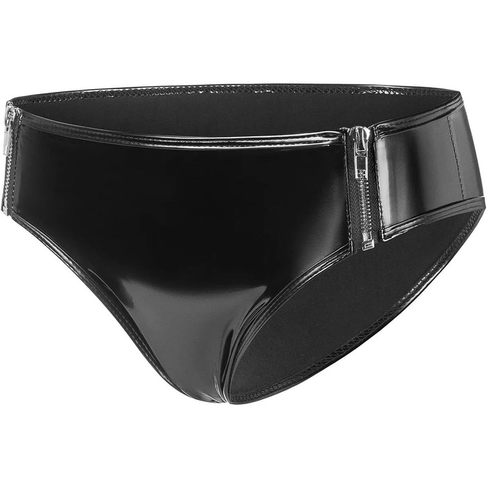 Сексуальна жіноча білизна GRRKDFQ: труси-сліпи з блискавкою (чорний, XL)