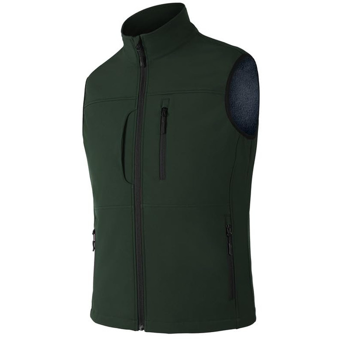 Чоловічий легкий жилет Softshell з флісовим підкладом, спортивний жилет-бодівормер для бігу, походів та роботи, колір зелений (3XL)