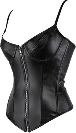 Корсет Daen Korsett Große Größen: Сатиновий корсет з квітковим принтом, великі розміри, топ-корсет, вінтажний стиль (чорний, L)