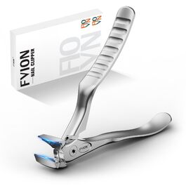 Кусачки для нігтів на ногах FVION для літніх людей – професійні щипці для товстих та міцних нігтів, з подовженою ручкою, великий розмір, сріблясті