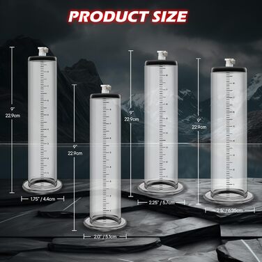 Портативна вакуумна помпа для збільшення статевого члена з манометром та ножиковим захватом (4 розміри)