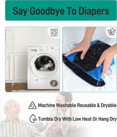 Труси для чоловіків BEENIUBEE від нетримання, 3 шт., бавовна, вбудований всмоктуючий шар 150 мл, багаторазові, витривалі, чорний, L