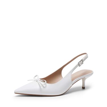 Жіночі туфлі-слінгбеки DREAM PAIRS на підборах kitten heel, білі, розмір 43 EU