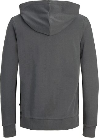 Чоловіча толстовка-худі на блискавці JACK & JONES Jjeholmen Noos, сіра (Asphalt), розмір XL, Regular Fit