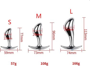 Анальні дільда з нержавіючої сталі Axcroo (3 шт.): S/M/L, T-Bar, стимулятор G-точки та простати