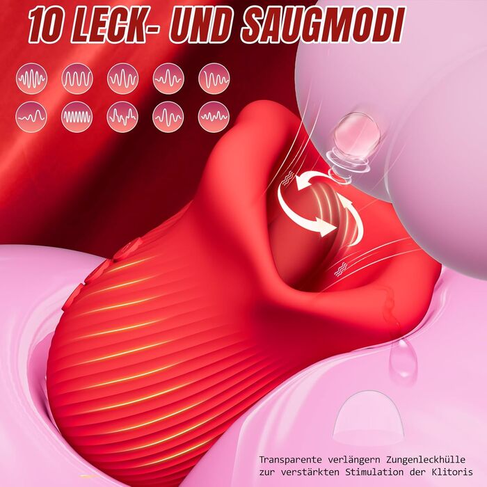 Вібратор Sauger для жінок: 8 режимів, 10 licking, 360° обертання. Іграшка для дорослих, для пар.