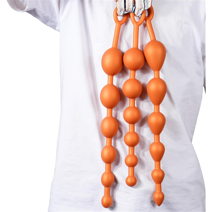 Анальні кульки з силікону Axcroo Extra Langer: набір з 6 кульок, стимулятор простати, анатомічний дилататор для жінок та чоловіків (42 см)