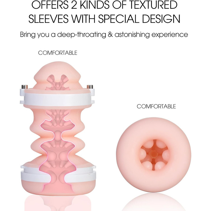 Автоматичний статевий аксесуар для чоловіків - бездротовий, видимий, машина для орального сексу з 10 рухами та 2 реалістичними рукавами та портабельним ремінцем, іграшка для дорослих