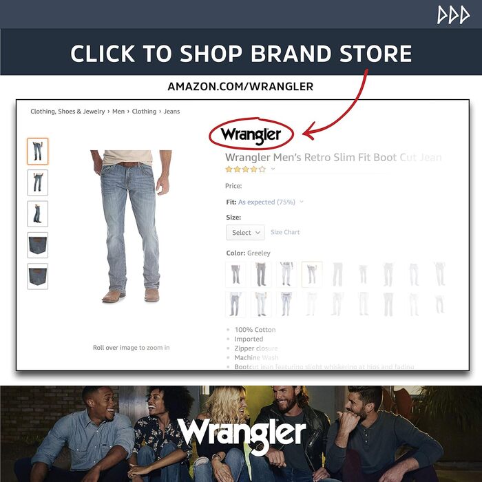Чоловічі джинси Wrangler 13MWZ Bootcut Dark Stone, розмір 32W / 32L