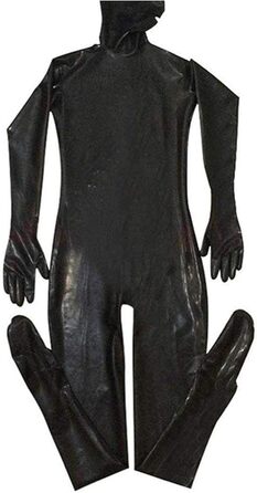 Чоловічий костюм для ролевих ігор з шкіри, чорний, з відкритим носом. Костюм для ролевих ігор, скін-сьют, для чоловіків.