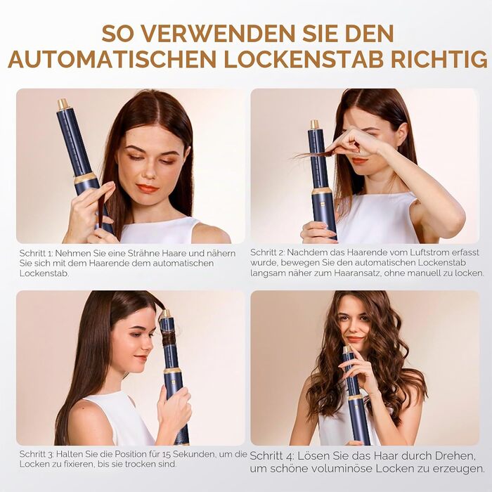 Мультистайлер для волосся 5 в 1 MogaWave Airstyler Pro 1000W: фен-щітка, плойка для локонів з іонізацією, набір для об'єму та укладки (фіолетовий)