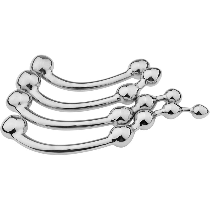 Металевий анальний плаг з подвійними кульками Tplkxurib - 4 розміри, для чоловіків та жінок