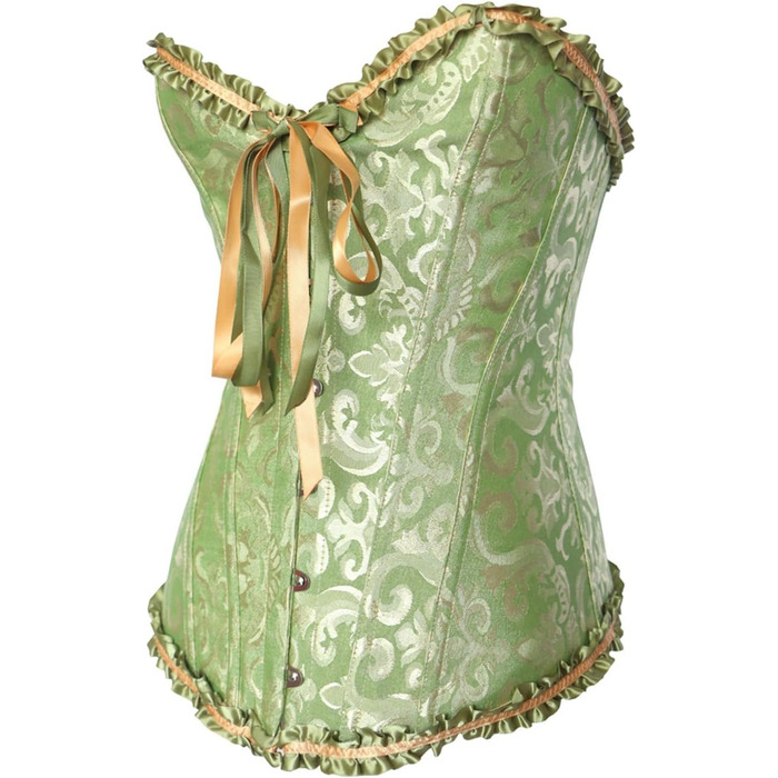 Корсет жіночий корсаж, корсет вінтажний готичний бюстєль, корсет шнурується, повномірний корсет, топ-корсет, 3XL, зелений