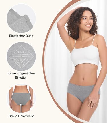 Бобель Женские трусы-слипы 5 шт. в упаковке, хлопковые, дышащие, мягкие, эластичные (S-XXL) (L, Multicolor06)