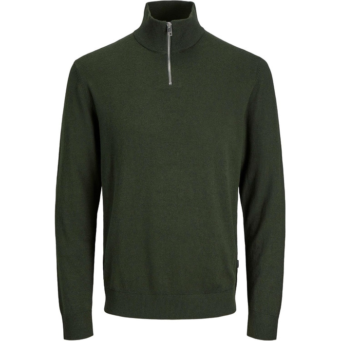 Чоловічий в'язаний кардиган Jack & Jones з чверть-замком, однотонний, розмір XL