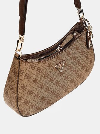 Жіноча сумка через плече GUESS Noelle II з верхнім замком, коричнева з логотипом Latte Logo
