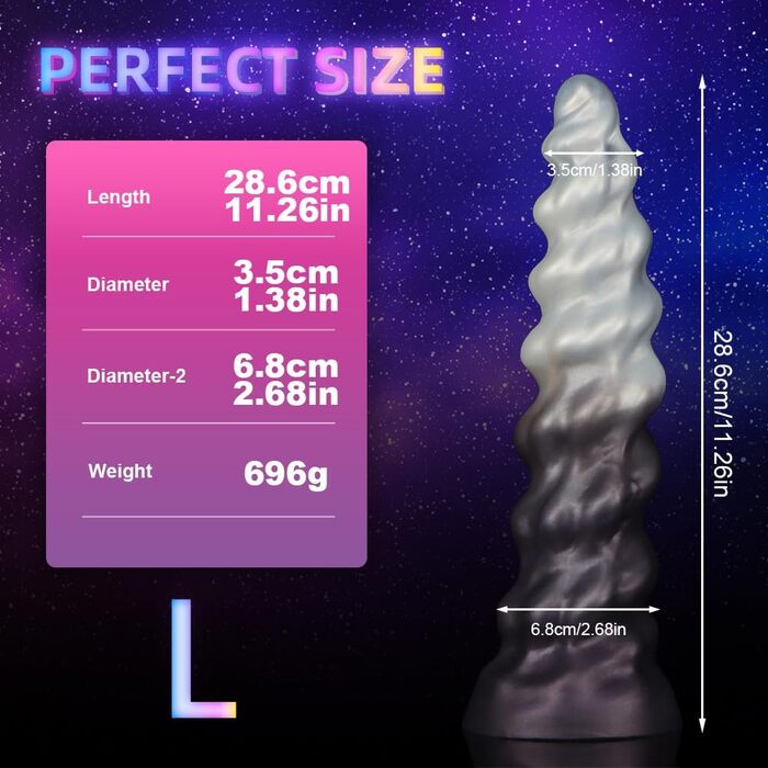 Анальний дildo з м'якого силікону, спіральний, для стимуляції простати, рожевий (A, L)