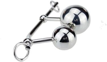 Анальний плагін з нержавіючої сталі, знімний, з круглим м'ячиком, для дорослих