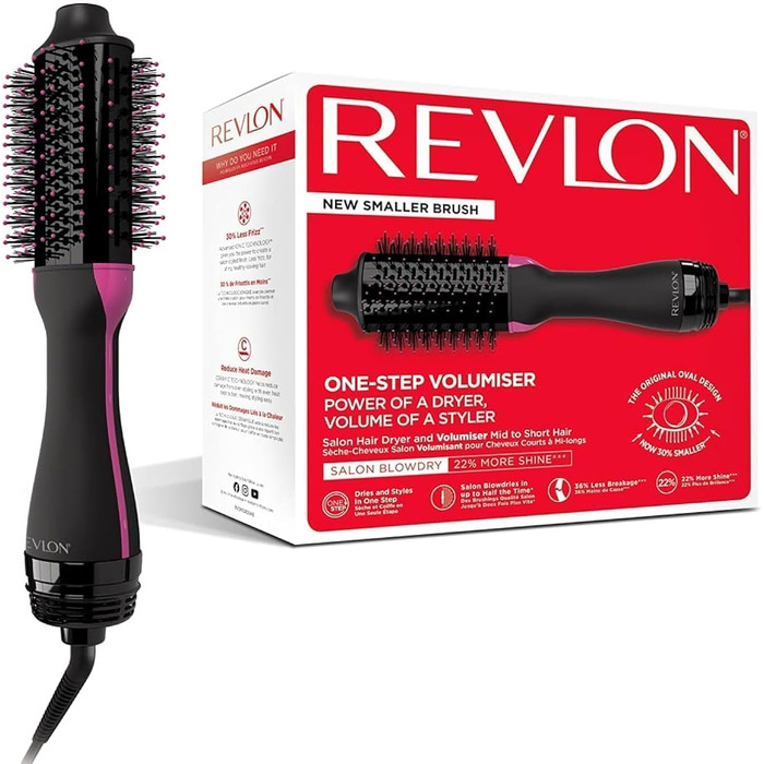 Стайлер-сушарка для волосся 2-в-1 Revlon Salon One-Step Volumizer для короткого та середнього волосся, іонізація та керамічне покриття, RVDR5282UKE, чорний