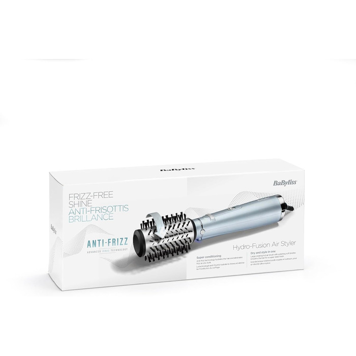 Професійний іонний фен BaByliss Hydro-Fusion D773DE з дифузором, 2100 Вт, плазма-технологія для блиску та захисту від curly, 3 рівні температури, 2 швидкості повітря, синій